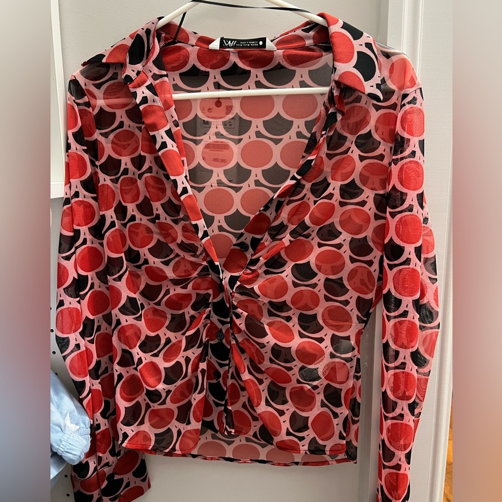 Zara mesh blouse